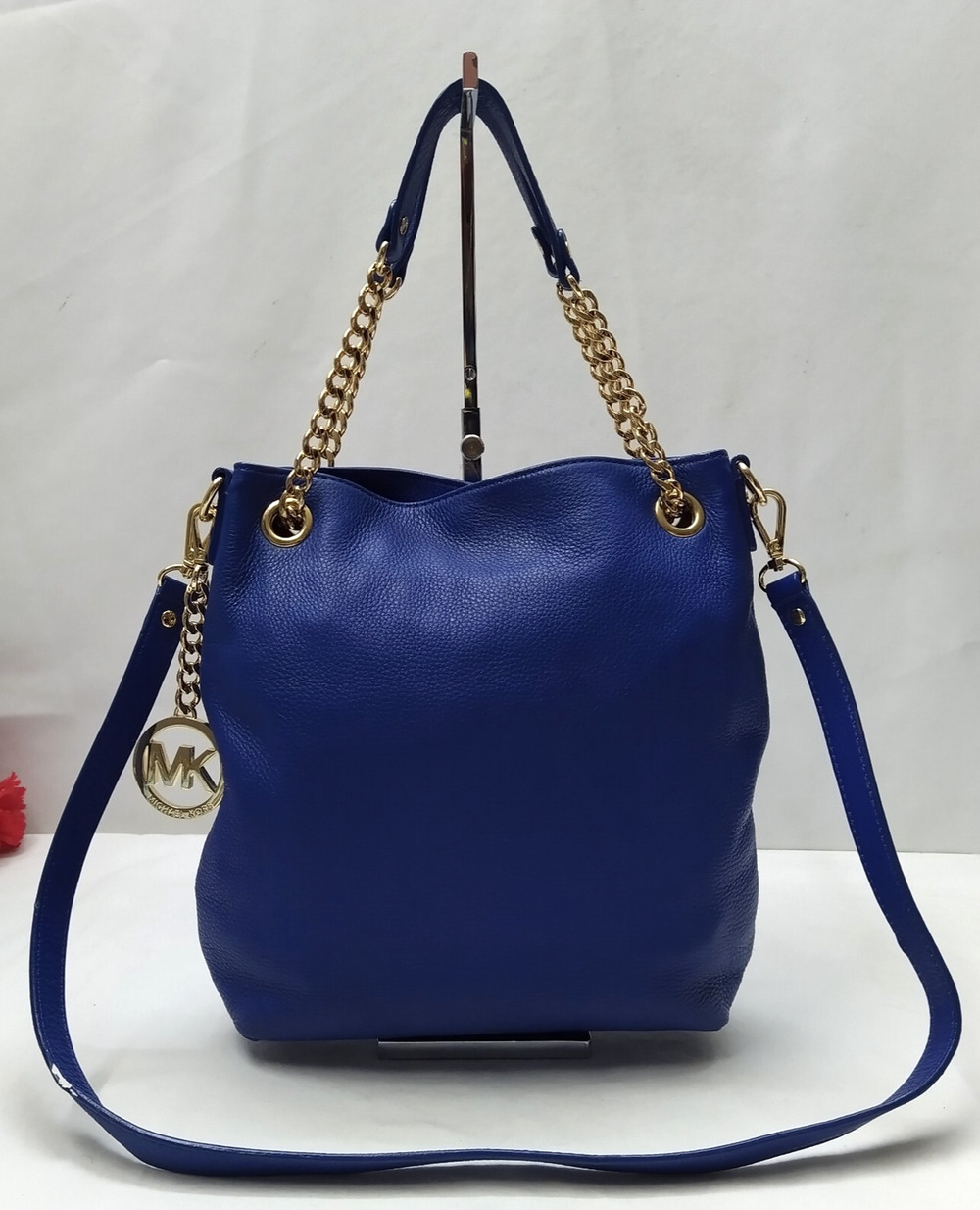 Michael Kors Blue Leather Chain Strap Crossbody Shoulder Bag
